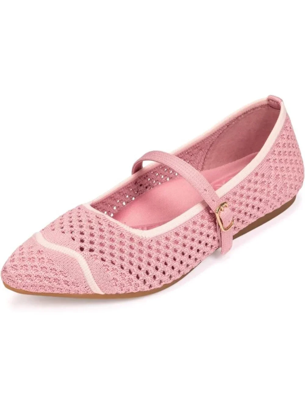 Women's Pink Mesh Ballet Flats Comfy Washable Flexible Breathable Casual